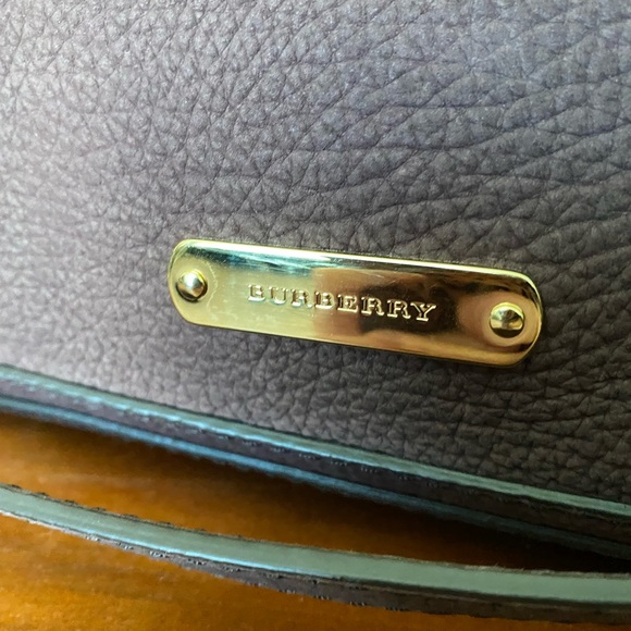 Burberry Kirley Satchel + Wallet Brown Cow Grain Pebbled Leather - Picture 16 of 16